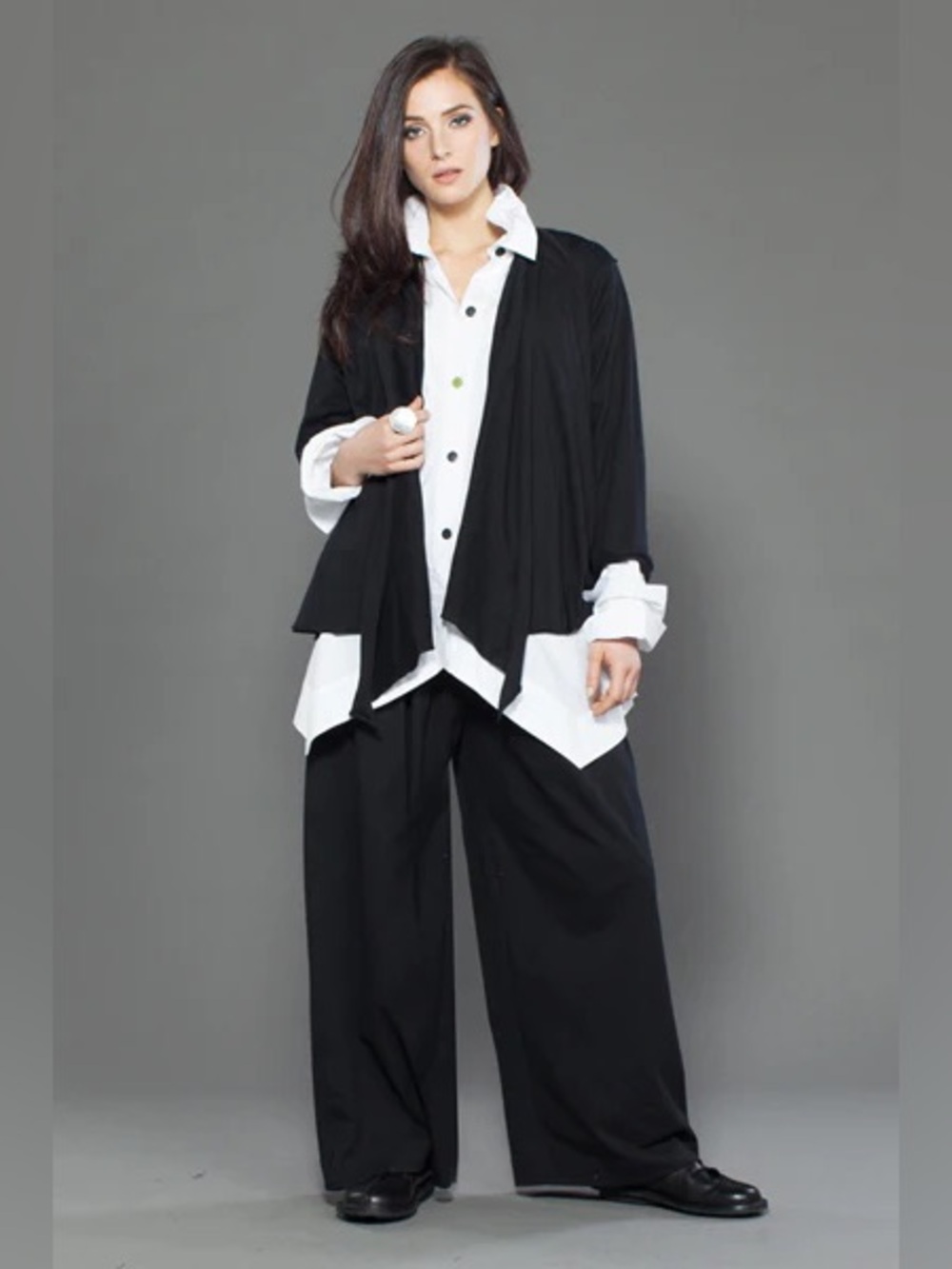 KALIYANA  PALAZZO Wide Leg PANT
Cotton Jersey in Black Tokyo